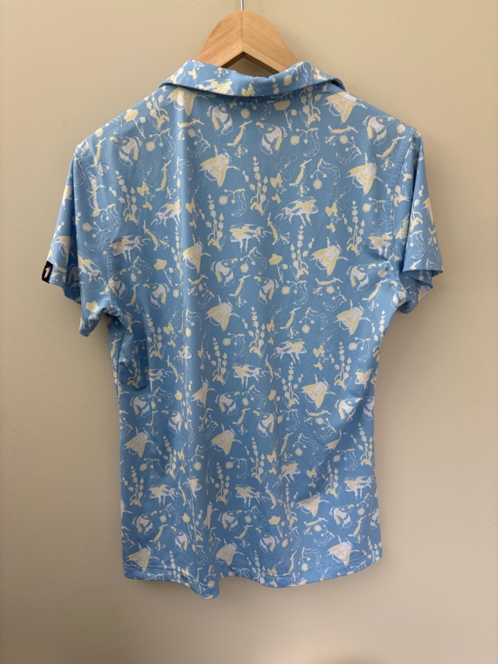 Waggle Women Golf Polo Bee Pattern Short Sleeve Size Large - Picture 2 of 7